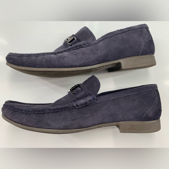 Peter Millar men’s 11.5 blue suede horse it loafers excellent condition - Picture 10 of 13